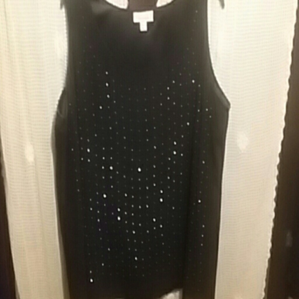 Black sheer 100% polyester linning sleeveless  blo